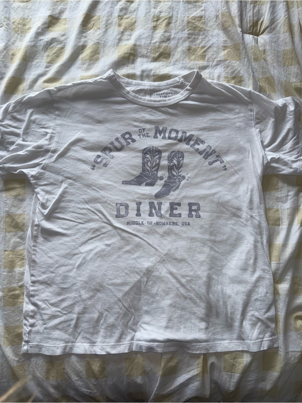 White "Diner" Graphic Tee - Classic Crewneck Shirt